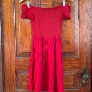 Brandy Melville Red Off the Shoulder Dress